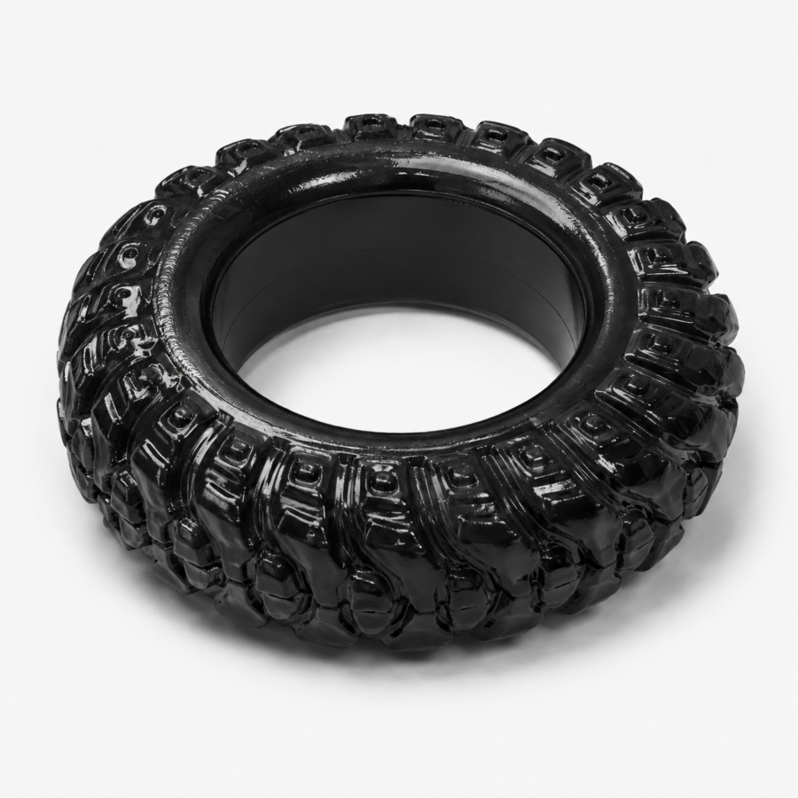 Tire Tread Silicone Ring (Black)