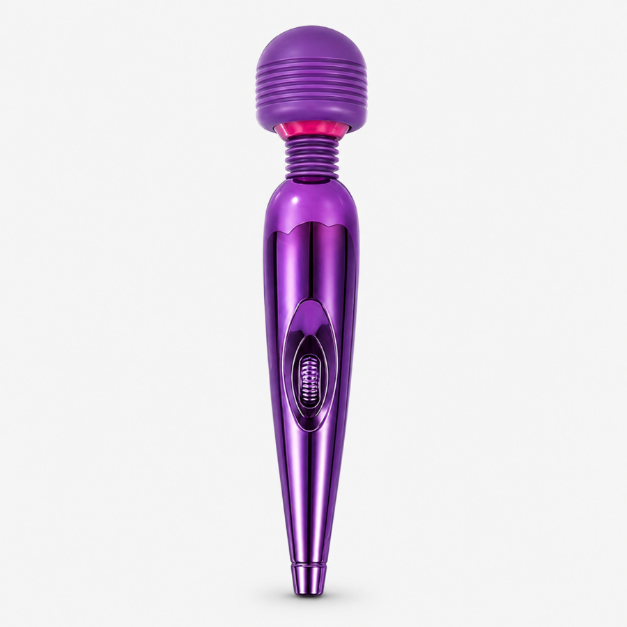 Multi-Frequency USB Rechargeable Wand Vibrator – Dark Violet