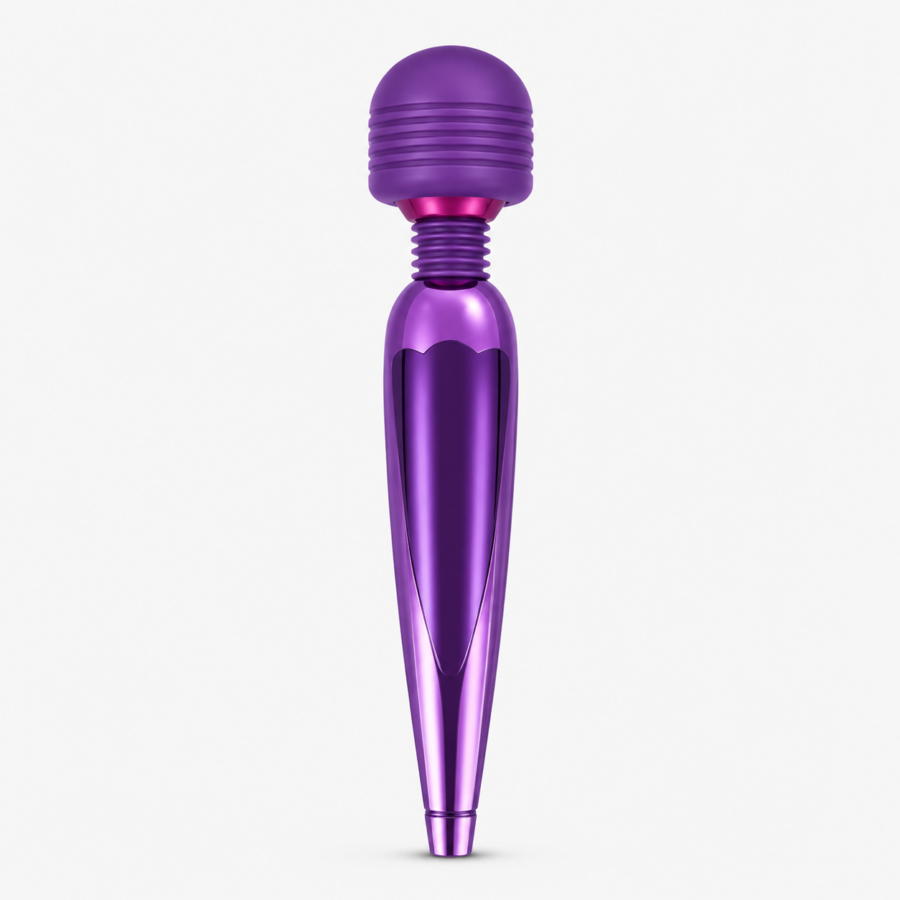 Multi-Frequency USB Rechargeable Wand Vibrator – Dark Violet
