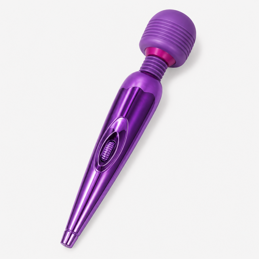 Multi-Frequency USB Rechargeable Wand Vibrator – Dark Violet