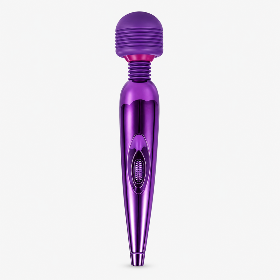 Multi-Frequency USB Rechargeable Wand Vibrator – Dark Violet